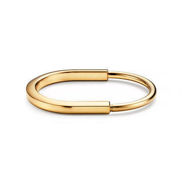 Lock Sleek Oval Bangle Bracelet