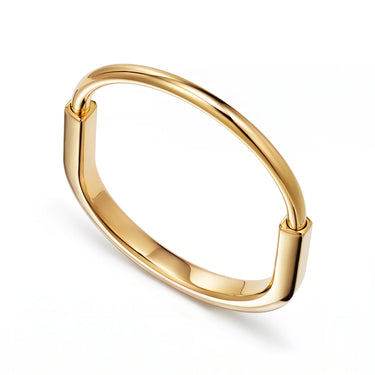 Lock Sleek Oval Bangle Bracelet