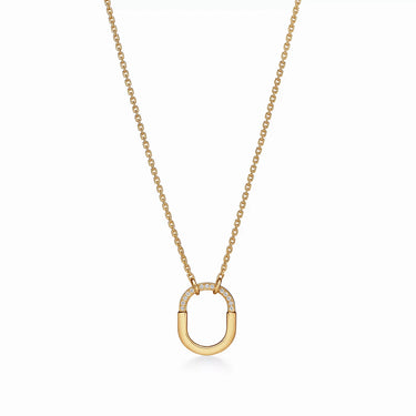 Lock Small Halo Pendant Necklace