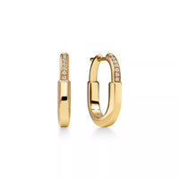 Lock Small Paved Hoop Earrings
