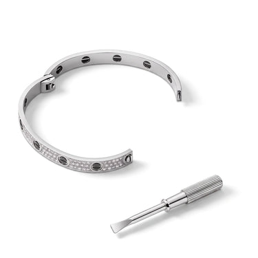 Love Ceramic Pavé Bangle Bracelet