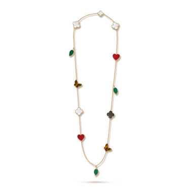 Lucky Alhambra 12 Motif Long Necklace