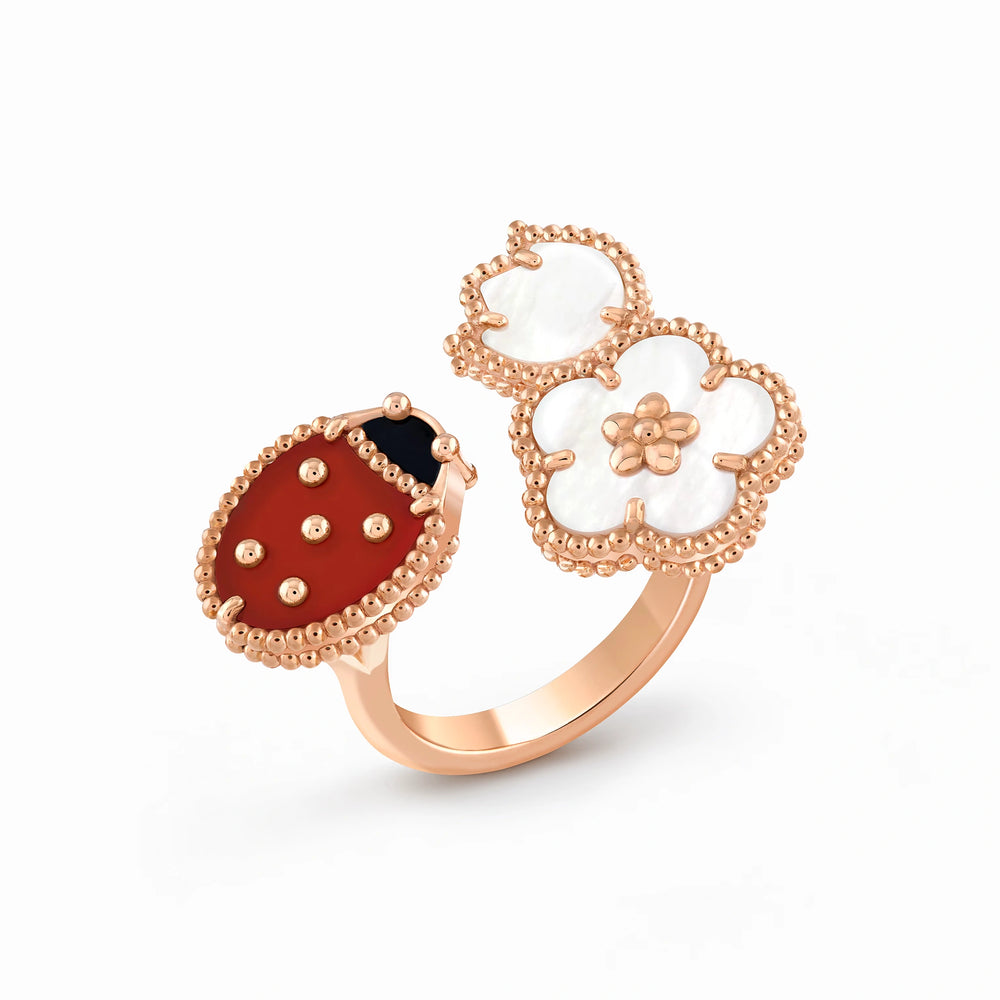 Lucky Animals Ladybug Blossom Ring