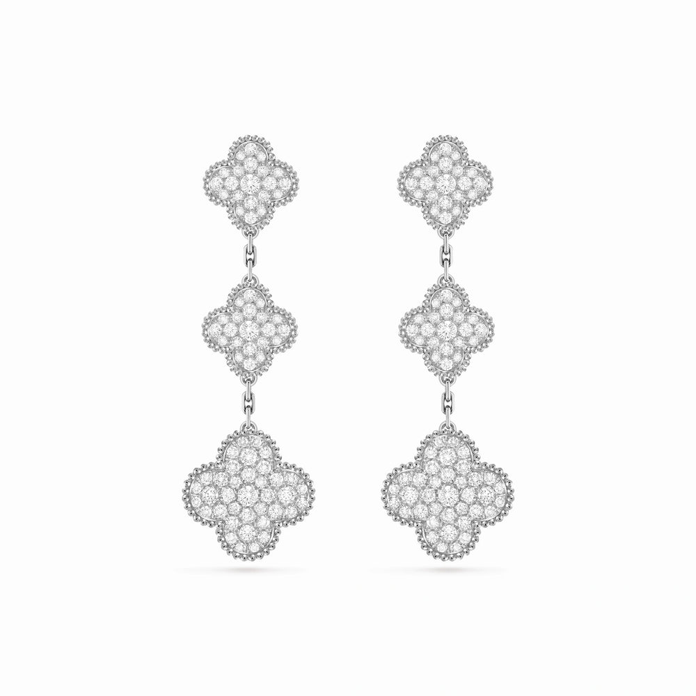 Magic Alhambra 3 Motif Cascade Earrings
