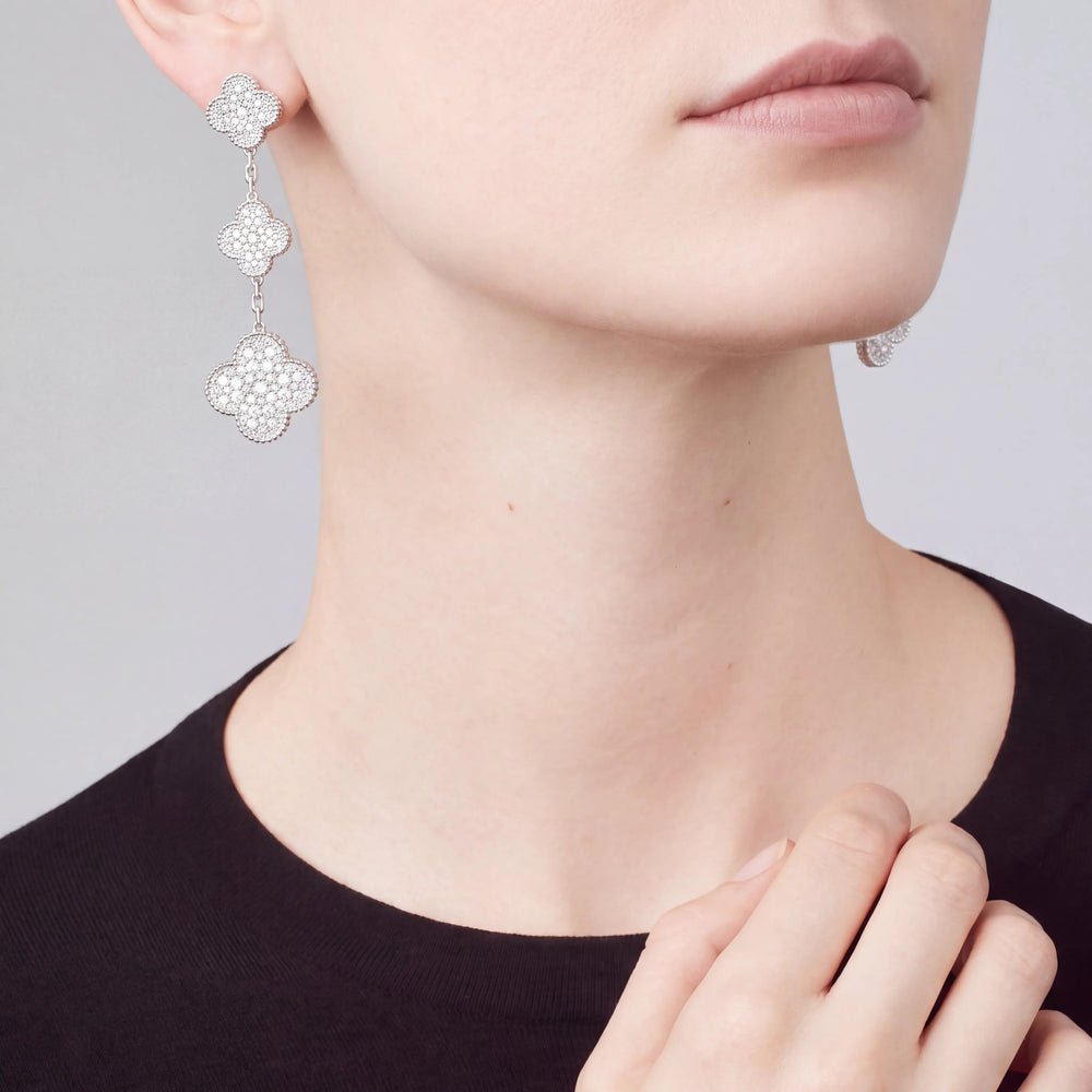 Magic Alhambra 3 Motif Cascade Earrings