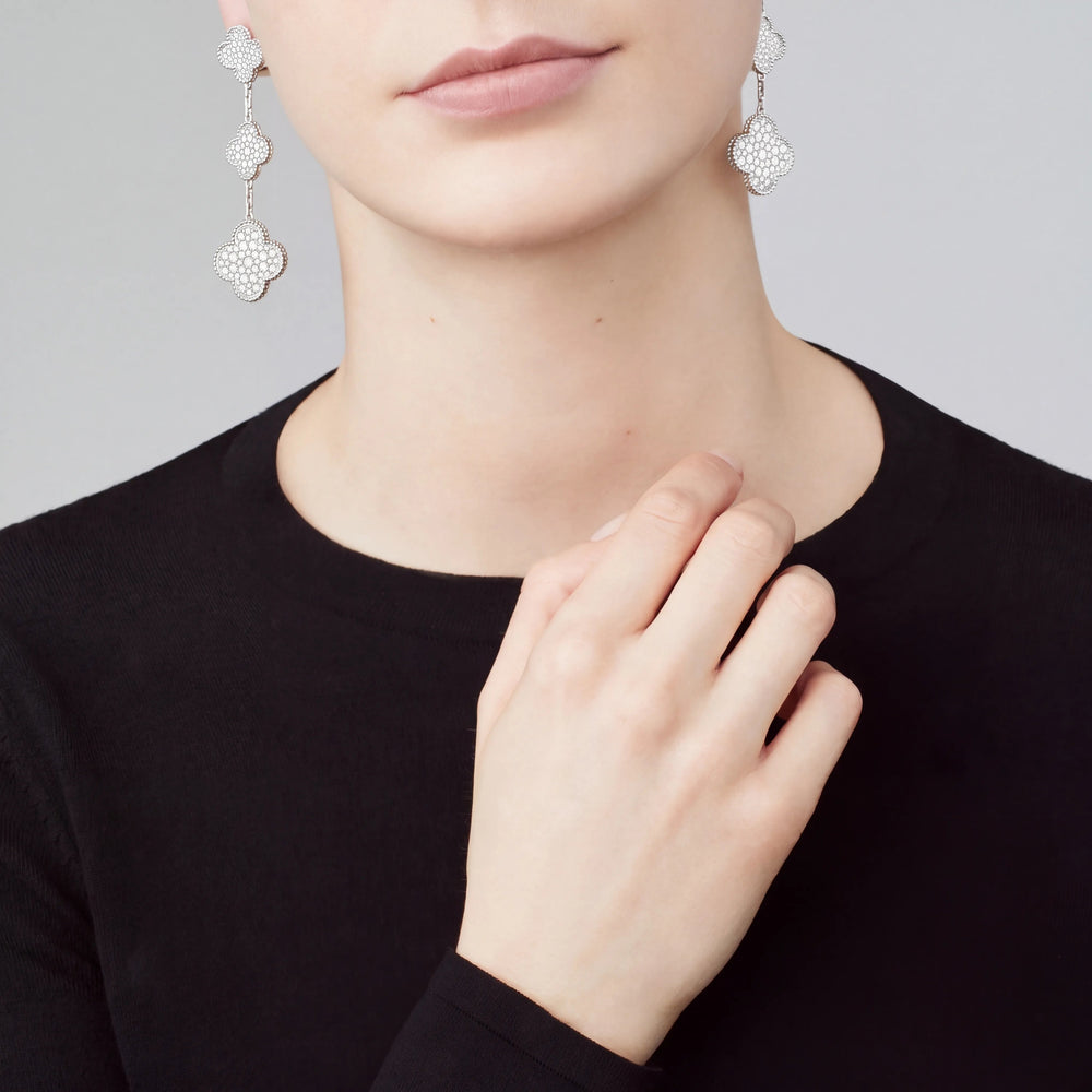 Magic Alhambra 3 Motif Cascade Earrings