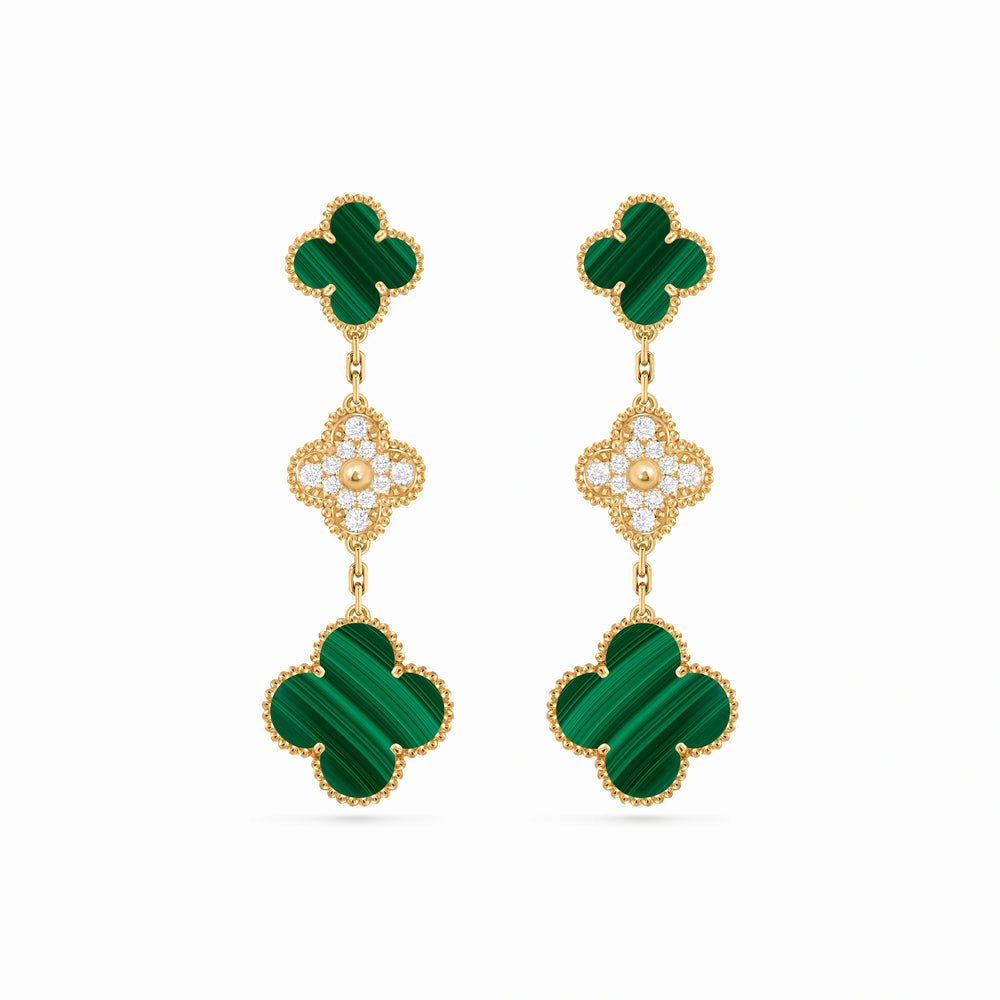 Magic Alhambra Verdure 3 Motif Earrings