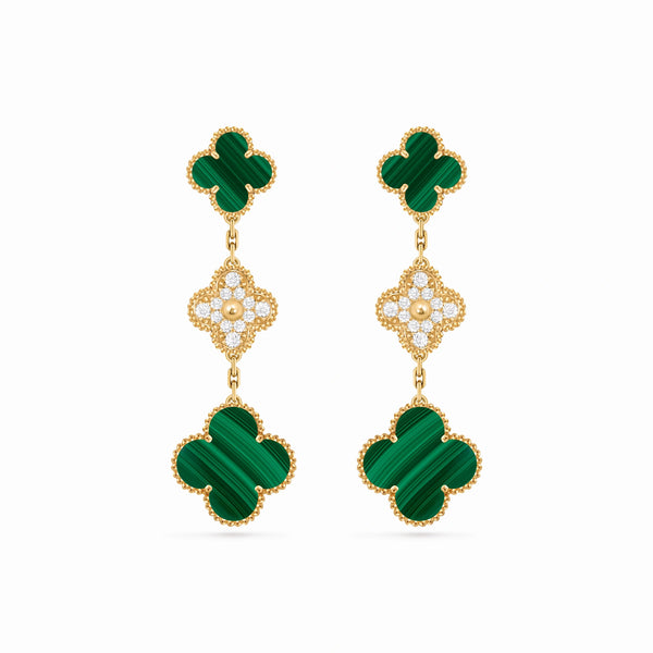 Magic Alhambra Verdure 3 Motif Earrings