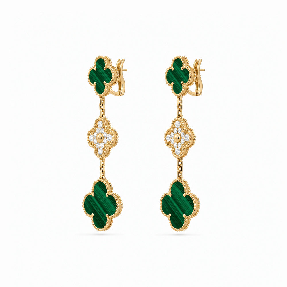 Magic Alhambra Verdure 3 Motif Earrings