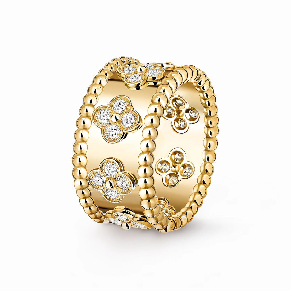 Perlee Clovers Radiance Wide Ring