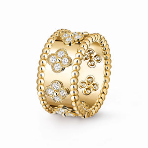 Perlee Clovers Radiance Wide Ring