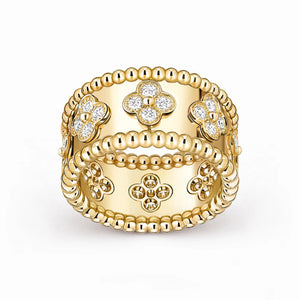 Perlee Clovers Radiance Wide Ring