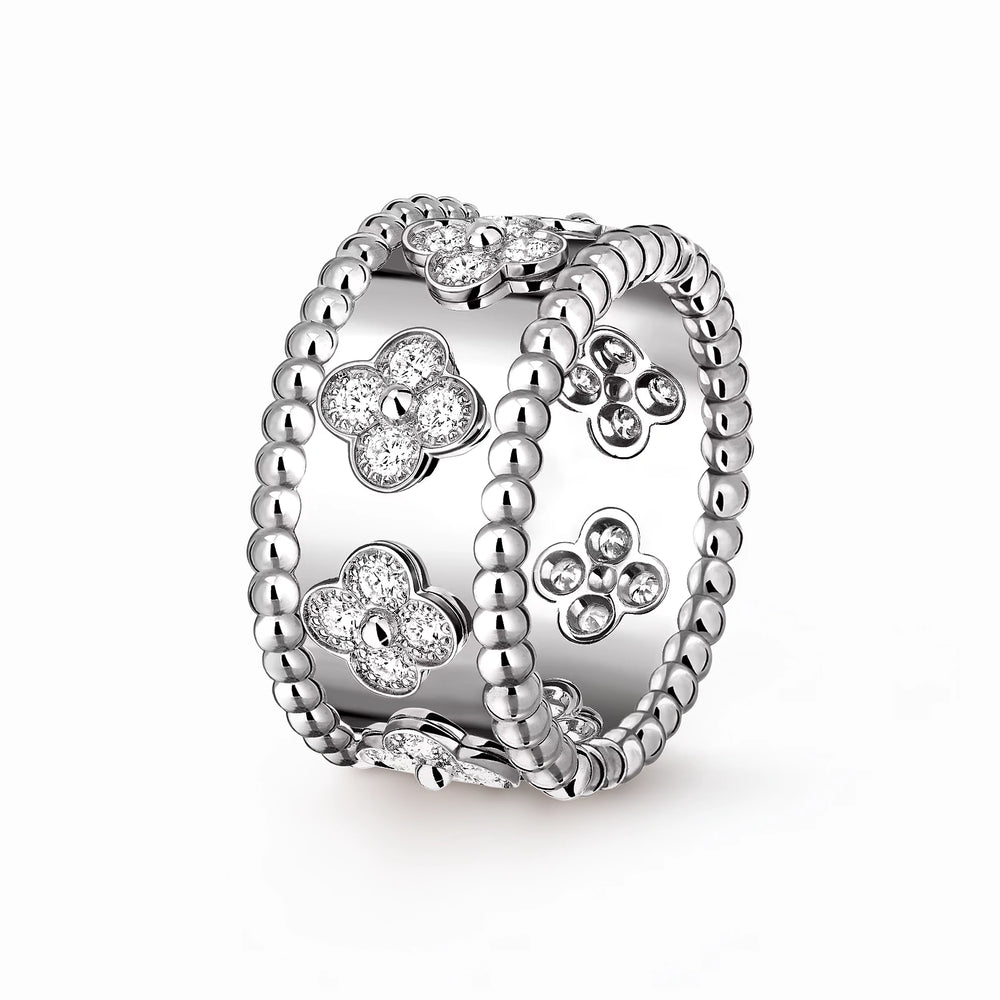 Perlee Clovers Radiance Wide Ring