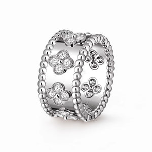 Perlee Clovers Radiance Wide Ring