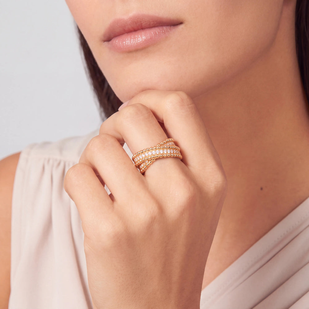 Perlee Signature Beaded Pave Ring