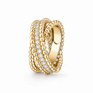 Perlee Signature Beaded Pave Ring