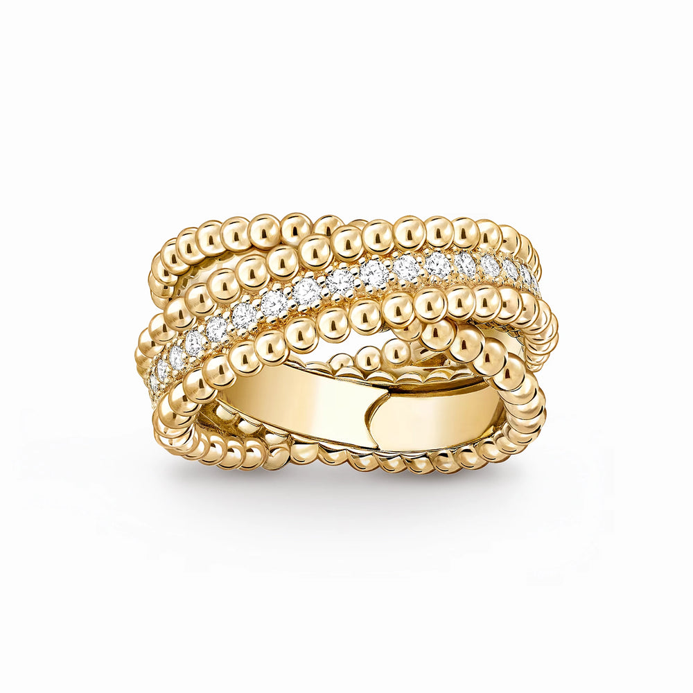 Perlee Signature Beaded Pave Ring