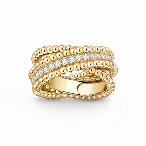 Perlee Signature Beaded Pave Ring