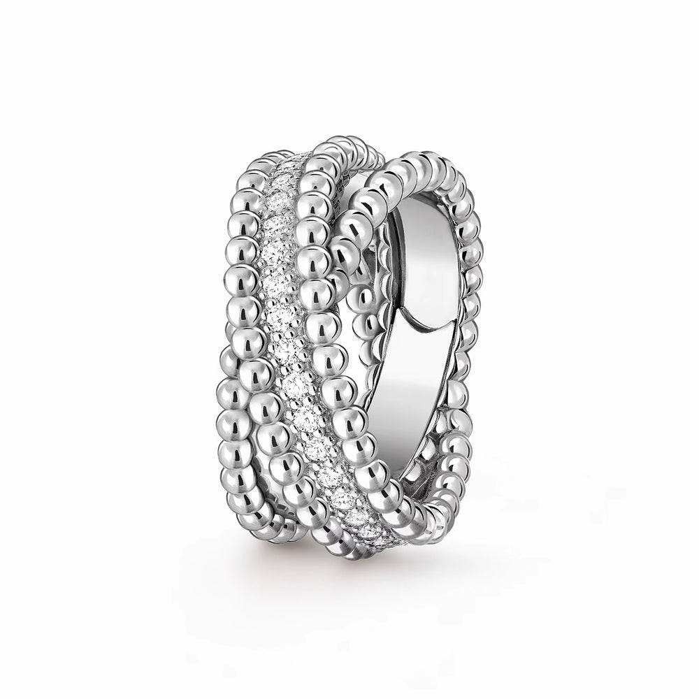 Perlee Signature Beaded Pave Ring
