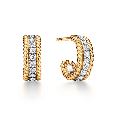 Rope Radiance Huggie Earrings
