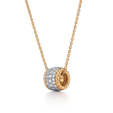 Rope Rolo Pavé Pendant Necklaces