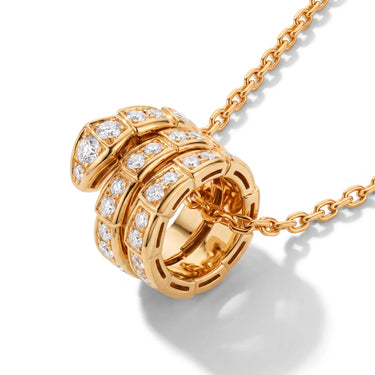 Serpenti Pave Coil Necklace