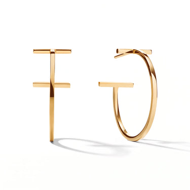 T Hoop Geometric Statement Earrings