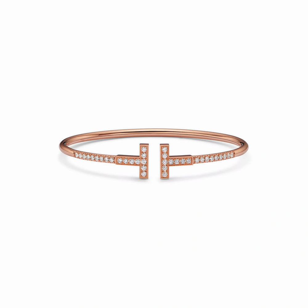 T Pave Wire Brilliance Bangle Bracelet