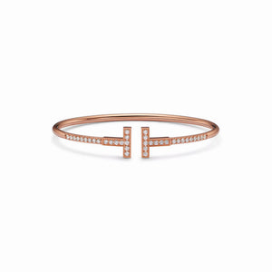T Pave Wire Brilliance Bangle Bracelet