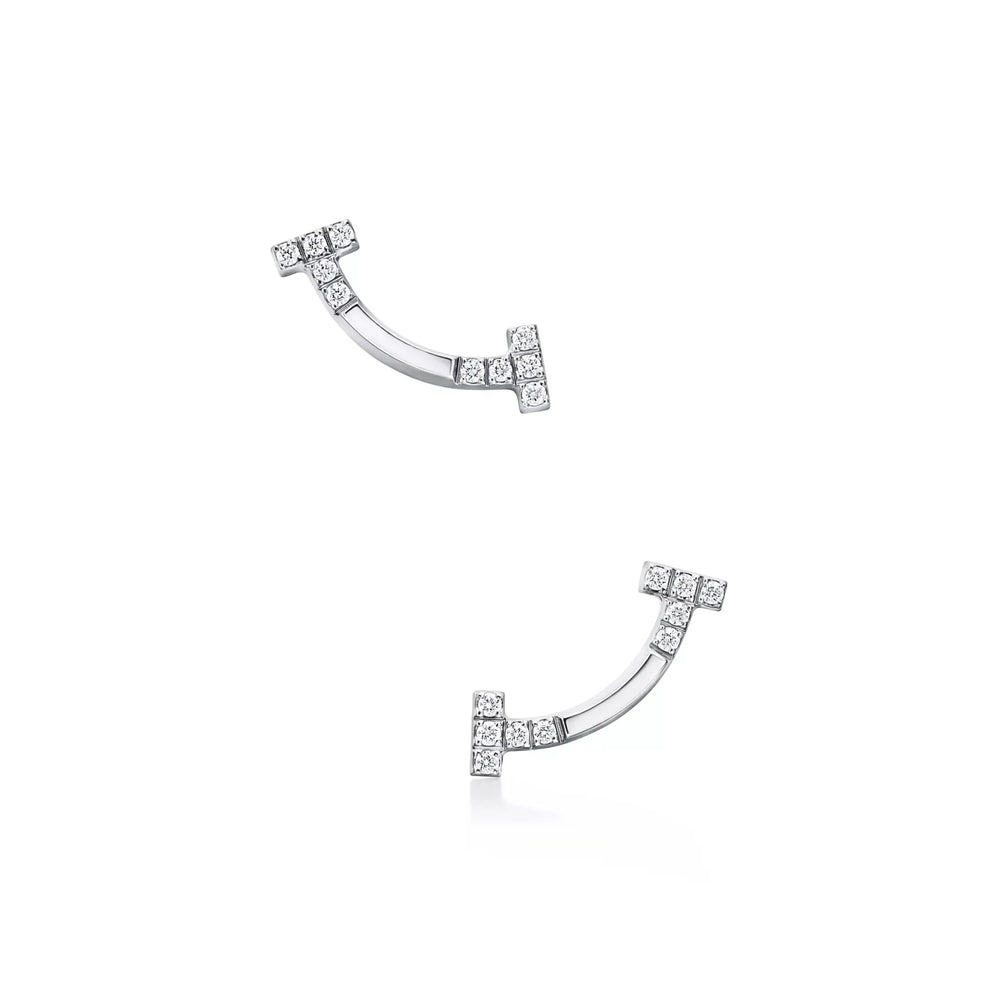 T Smile Mini Paved Earrings