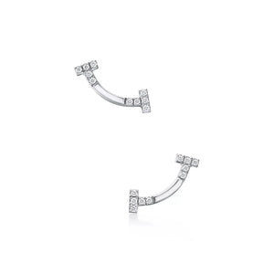 T Smile Mini Paved Earrings