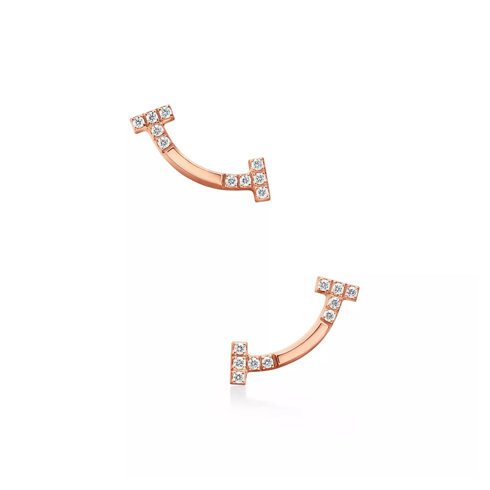 T Smile Mini Paved Earrings
