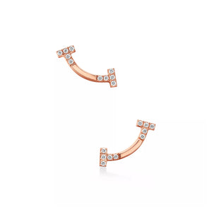 T Smile Mini Paved Earrings