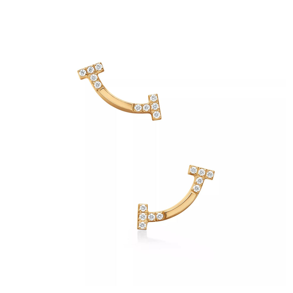T Smile Mini Paved Earrings