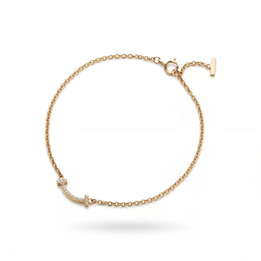 T Smile Pavé Chain Bracelet