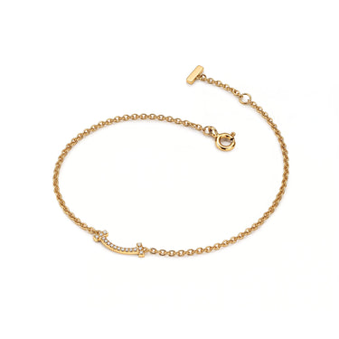 T Smile Pavé Chain Bracelet