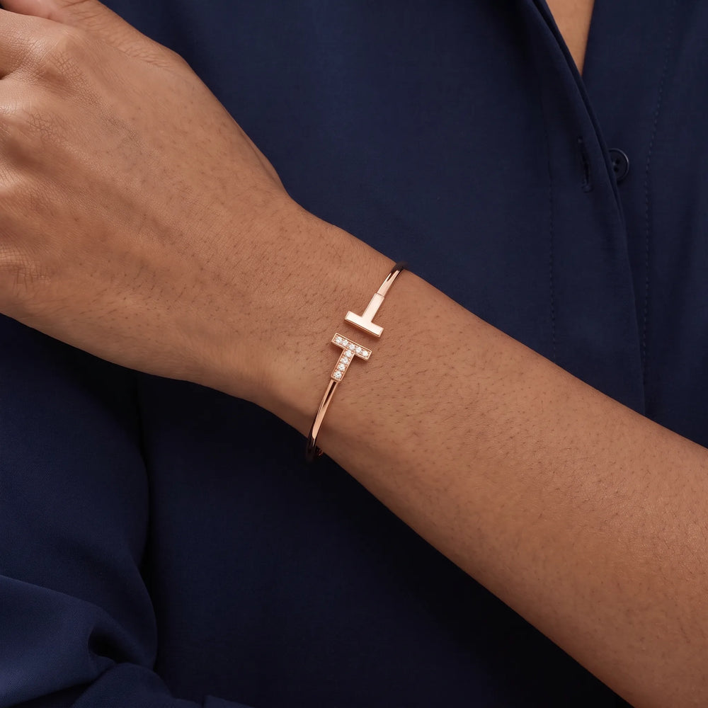 T Wire Duo Bangle Bracelet