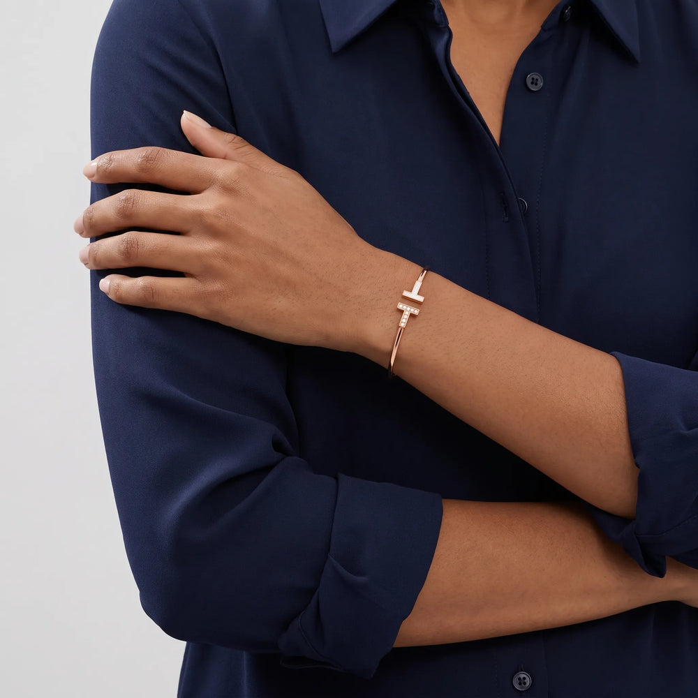 T Wire Duo Bangle Bracelet