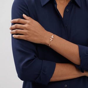 T Wire Duo Bangle Bracelet