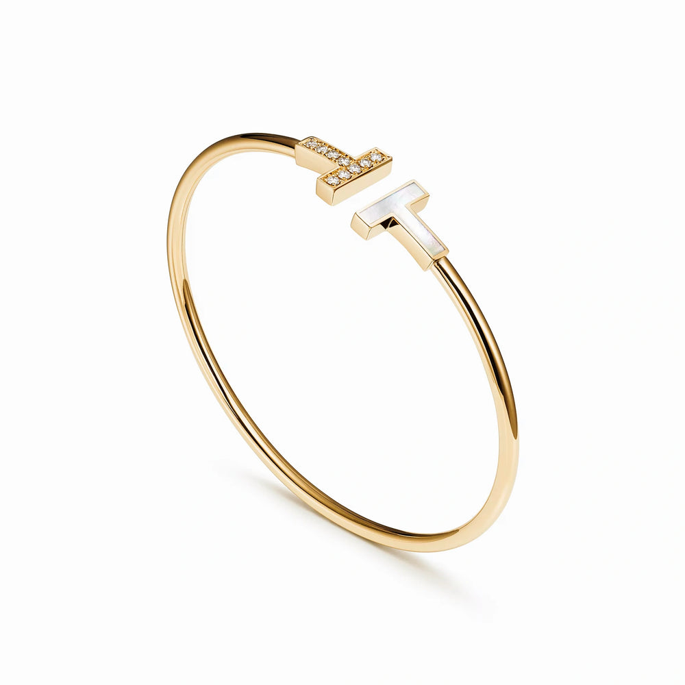 T Wire Duo Bangle Bracelet