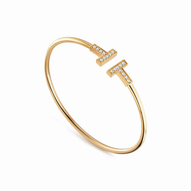 T Wire Pavé Open Bracelet