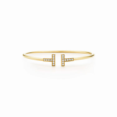 T Wire Pavé Open Bracelet