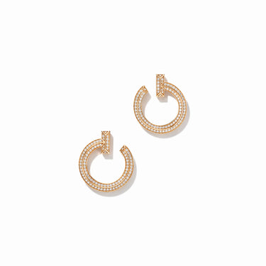 T1 Pavé Open Hoop Earrings