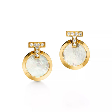 T1 Paved Circle Drop Earrings