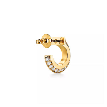 T1 Paved Sculpted Hoop Earrings