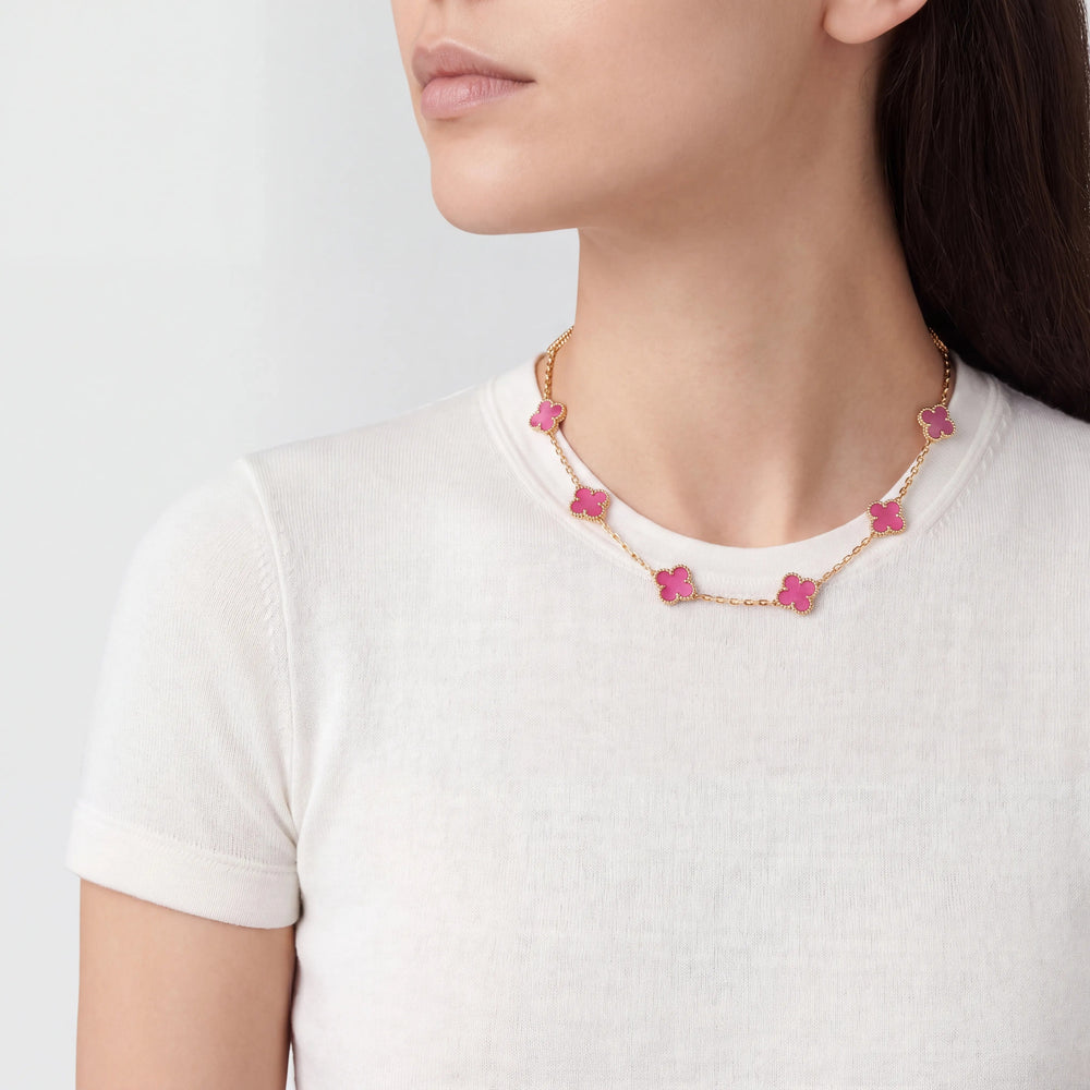 Vintage Alhambra 10 Motif Station Necklace