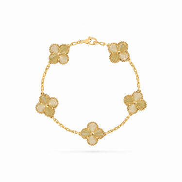 Vintage Alhambra 5 Motif Guilloche Bracelet