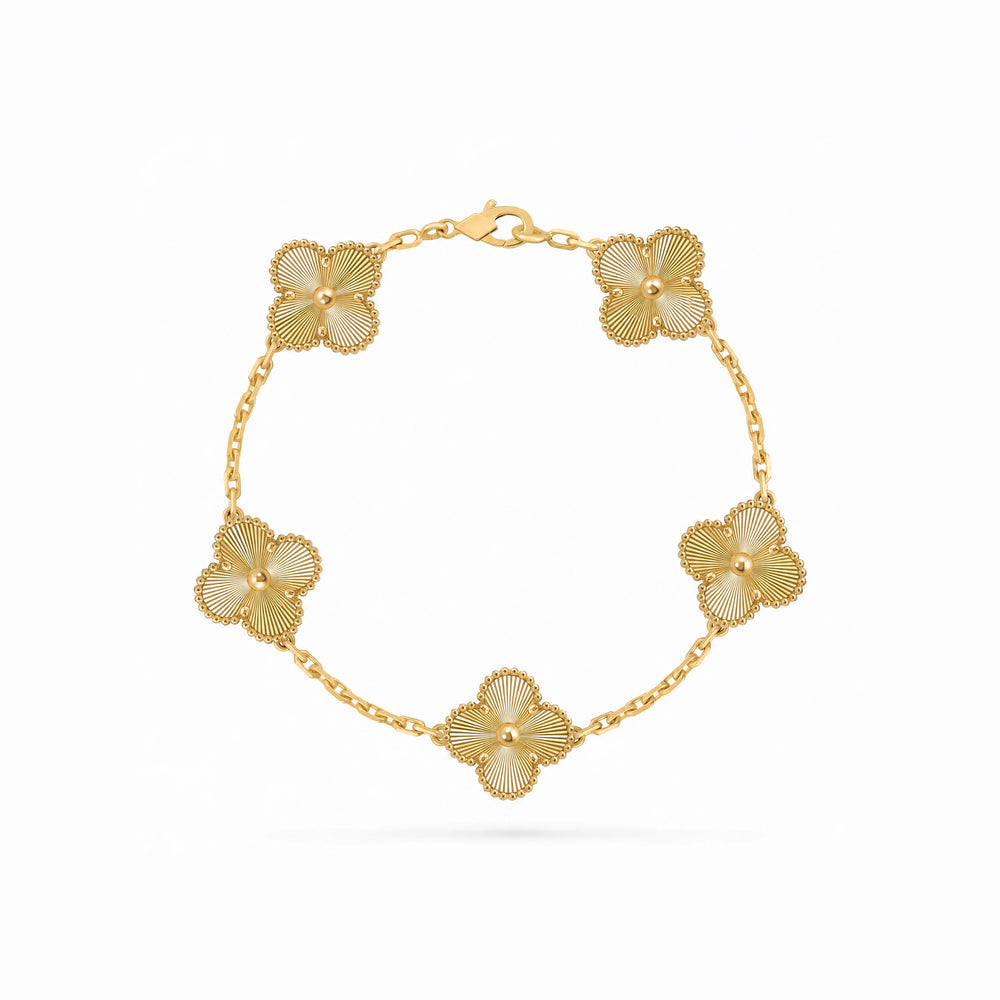 Vintage Alhambra 5 Motif Guilloche Bracelet