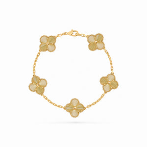 Vintage Alhambra 5 Motif Guilloche Bracelet