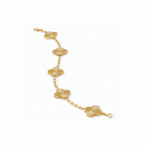 Vintage Alhambra 5 Motif Guilloche Bracelet